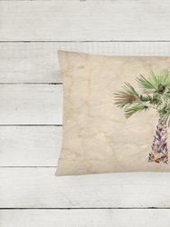 12 in x 16 in  Outdoor Throw Pillow Palm Tree on Marble Background Canvas Fabric Decorative Pillow