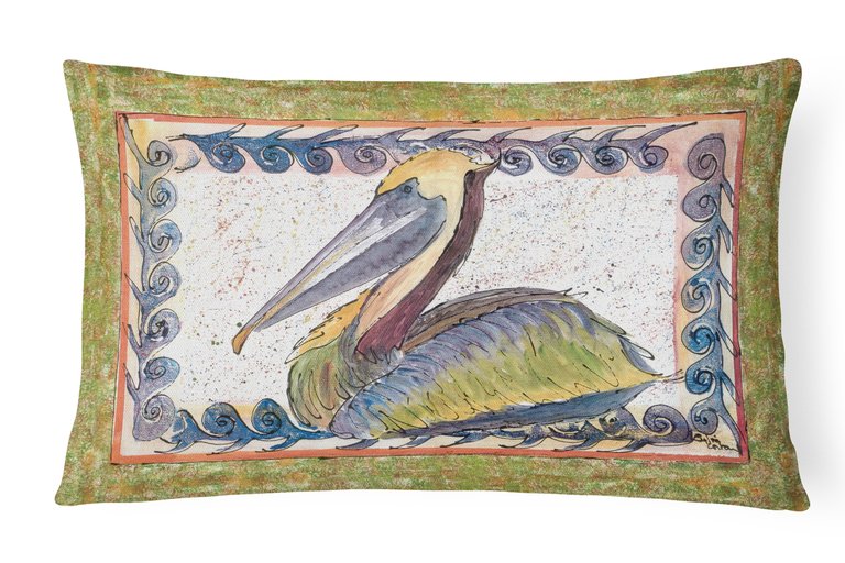 12 in x 16 in  Outdoor Throw Pillow Pelican Canvas Fabric Decorative Pillow