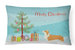 12 in x 16 in  Outdoor Throw Pillow Pembroke Corgi Christmas Tree Canvas Fabric Decorative Pillow