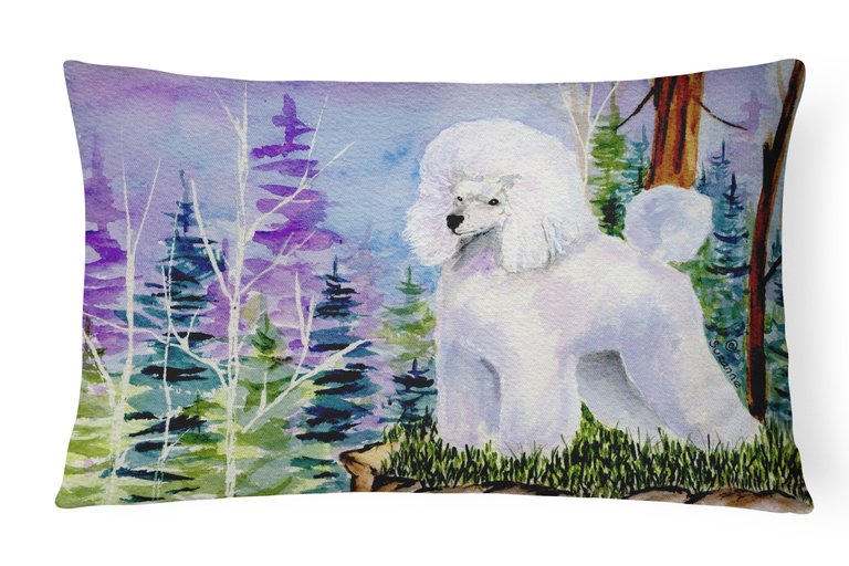 12 in x 16 in  Outdoor Throw Pillow Poodle Canvas Fabric Decorative Pillow