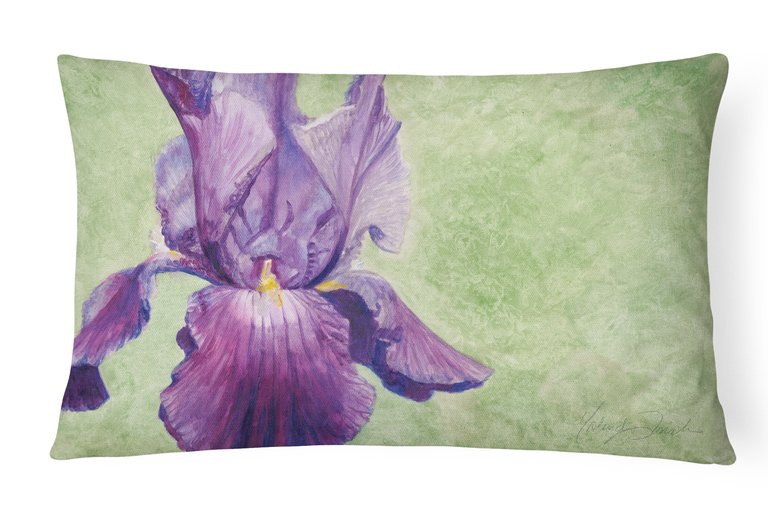 12 in x 16 in  Outdoor Throw Pillow Purple Iris by Malenda Trick Canvas Fabric Decorative Pillow