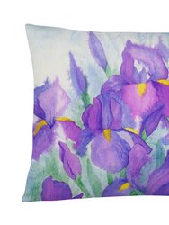 12 in x 16 in  Outdoor Throw Pillow Purple Iris Canvas Fabric Decorative Pillow
