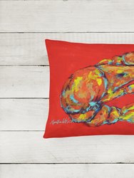 12 in x 16 in  Outdoor Throw Pillow Reach for the Claws Canvas Fabric Decorative Pillow