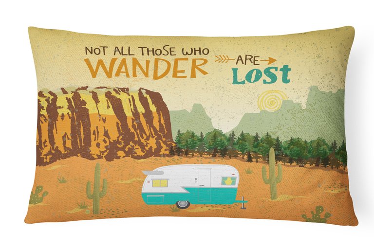 12 in x 16 in  Outdoor Throw Pillow Retro Camper Camping Wander Canvas Fabric Decorative Pillow