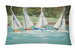 12 in x 16 in  Outdoor Throw Pillow Sailboats on the bay Canvas Fabric Decorative Pillow