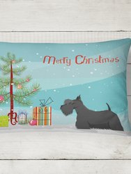 12 in x 16 in  Outdoor Throw Pillow Scottish Terrier Christmas Tree Canvas Fabric Decorative Pillow
