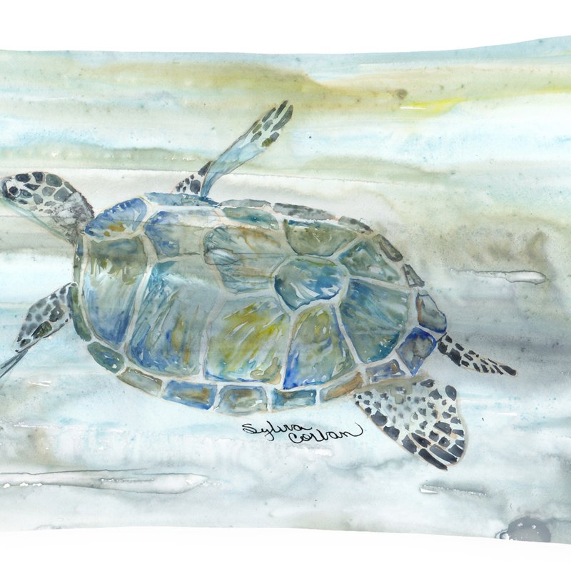 Caroline's Treasures 12 In X 16 In Outdoor Throw Pillow Sea Turtle Watercolor Canvas Fabric Decorative Pillow