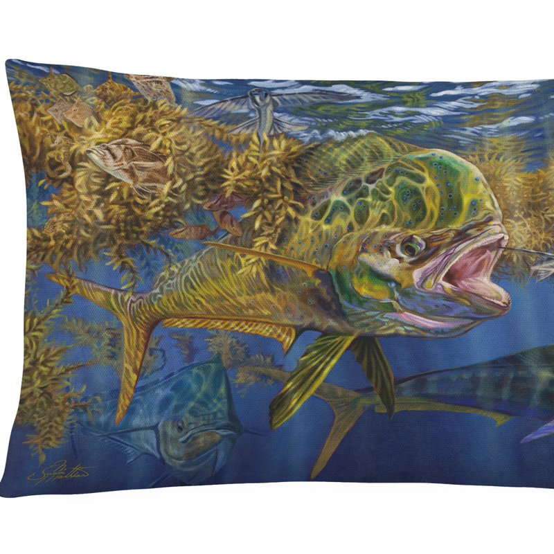 Caroline's Treasures 12 In X 16 In Outdoor Throw Pillow Seaweed Salad Mahi Canvas Fabric Decorative Pillow