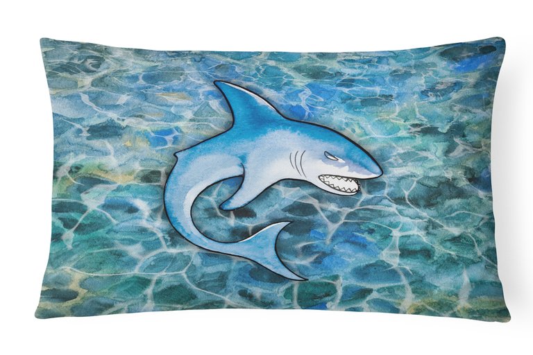 12 in x 16 in  Outdoor Throw Pillow Shark Canvas Fabric Decorative Pillow