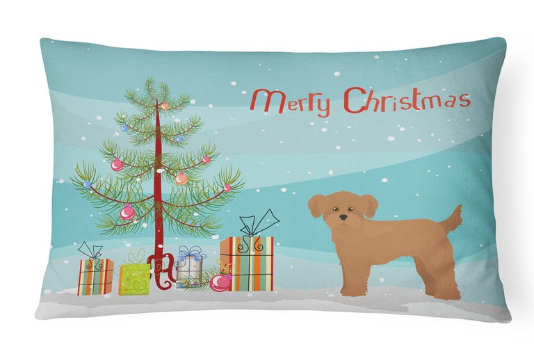 12 in x 16 in  Outdoor Throw Pillow Shi Chi Christmas Tree Canvas Fabric Decorative Pillow