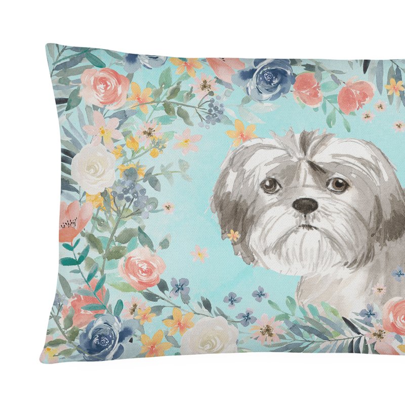 Caroline's Treasures 12 In X 16 In Outdoor Throw Pillow Shih Tzu Puppy Canvas Fabric Decorative Pillow