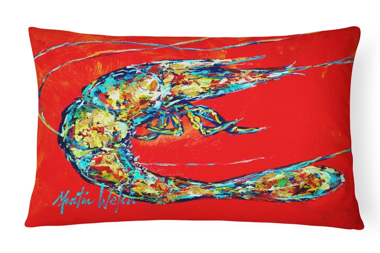 12 in x 16 in  Outdoor Throw Pillow Shrimp Boil Canvas Fabric Decorative Pillow