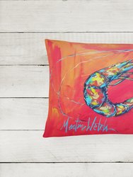 12 in x 16 in  Outdoor Throw Pillow Shrimp Seafood Three Canvas Fabric Decorative Pillow