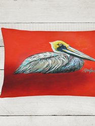 12 in x 16 in  Outdoor Throw Pillow Sitting Brown Pelican Canvas Fabric Decorative Pillow