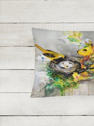 12 in x 16 in  Outdoor Throw Pillow Spring Birds Canvas Fabric Decorative Pillow