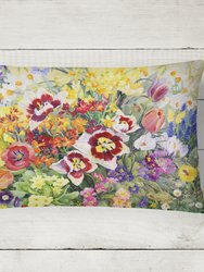 12 in x 16 in  Outdoor Throw Pillow Spring Floral by Anne Searle Canvas Fabric Decorative Pillow