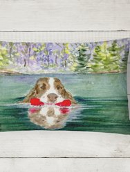 12 in x 16 in  Outdoor Throw Pillow Springer Spaniel Canvas Fabric Decorative Pillow