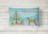 12 in x 16 in  Outdoor Throw Pillow Tan Labradoodle Christmas Tree Canvas Fabric Decorative Pillow