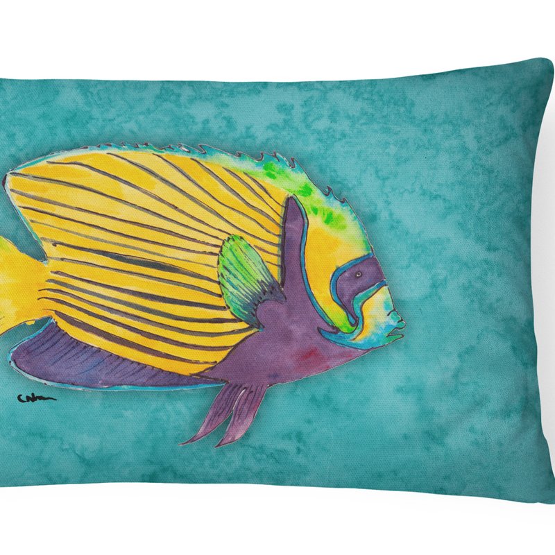 Caroline's Treasures 12 In X 16 In Outdoor Throw Pillow Tropical Fish Canvas Fabric Decorative Pillow