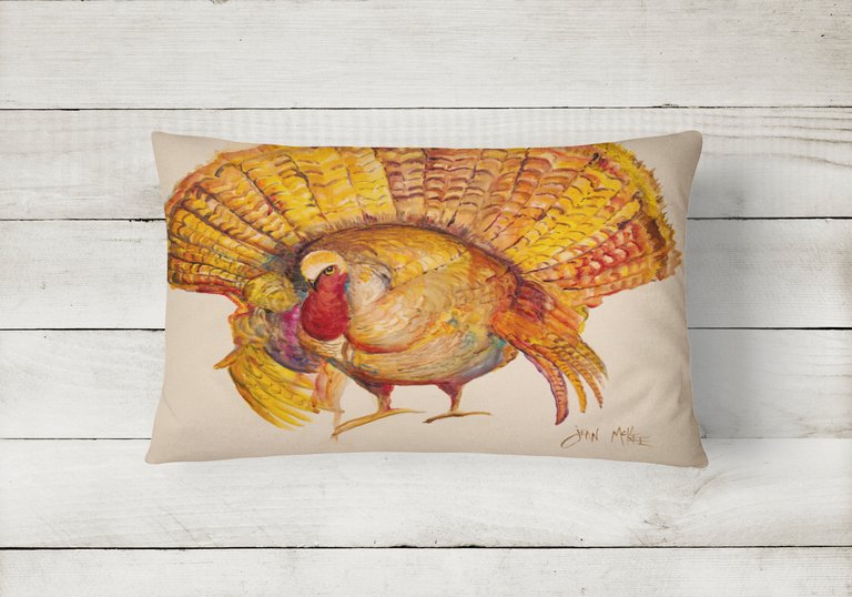 12 in x 16 in  Outdoor Throw Pillow Turkey Canvas Fabric Decorative Pillow