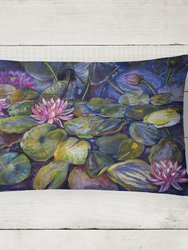 12 in x 16 in  Outdoor Throw Pillow Waterlilies by Neil Drury Canvas Fabric Decorative Pillow