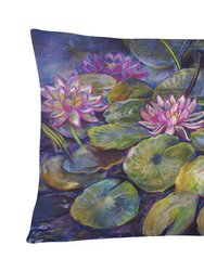 12 in x 16 in  Outdoor Throw Pillow Waterlilies by Neil Drury Canvas Fabric Decorative Pillow