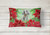 12 in x 16 in  Outdoor Throw Pillow Weimaraner Poinsettas Canvas Fabric Decorative Pillow