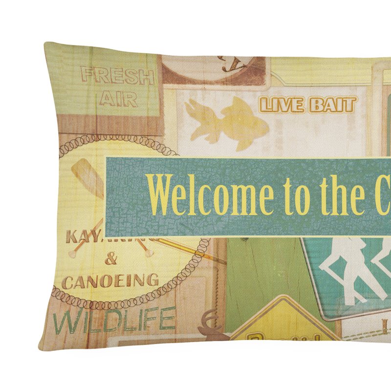 Caroline's Treasures 12 In X 16 In Outdoor Throw Pillow Welcome To The Camp Canvas Fabric Decorative Pillow
