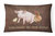 12 in x 16 in  Outdoor Throw Pillow Welcome to the Farm with the pig and chicken Canvas Fabric Decorative Pillow