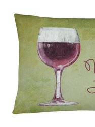 12 in x 16 in  Outdoor Throw Pillow Wine a little laugh a lot Canvas Fabric Decorative Pillow