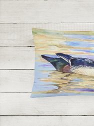 12 in x 16 in  Outdoor Throw Pillow Wood Duck Canvas Fabric Decorative Pillow