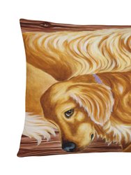 12 in x 16 in  Outdoor Throw Pillow Zeus and Chloie the Golden Retrievers Canvas Fabric Decorative Pillow