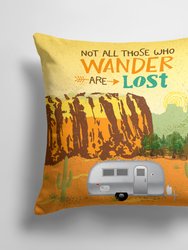 14 in x 14 in Outdoor Throw PillowAirstream Camper Camping Wander Fabric Decorative Pillow