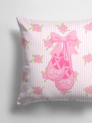14 in x 14 in Outdoor Throw PillowBallerina Ballet Shoes Fabric Decorative Pillow