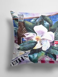 14 in x 14 in Outdoor Throw PillowBarq's and Magnolia Fabric Decorative Pillow
