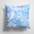 14 in x 14 in Outdoor Throw PillowBeach Watercolor Abstract Waves Fabric Decorative Pillow