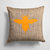 14 in x 14 in Outdoor Throw PillowBee Burlap and Orange BB1057 Fabric Decorative Pillow