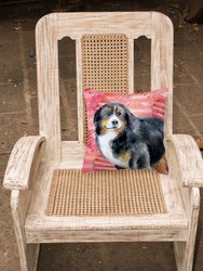 14 in x 14 in Outdoor Throw PillowBernese Mountain Dog Love Fabric Decorative Pillow