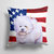 14 in x 14 in Outdoor Throw PillowBichon Frise Patriotic Fabric Decorative Pillow
