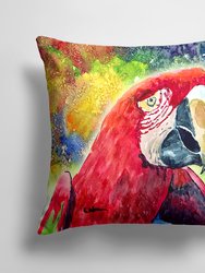 14 in x 14 in Outdoor Throw PillowBird - Parrot Fabric Decorative Pillow