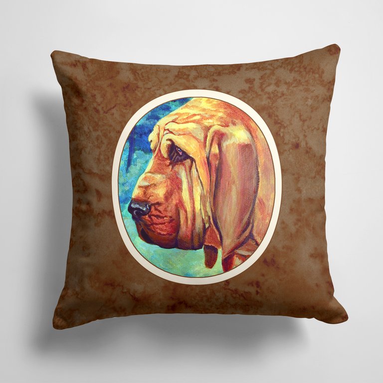 14 in x 14 in Outdoor Throw PillowBloodhound Fabric Decorative Pillow