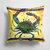 14 in x 14 in Outdoor Throw PillowBlue Crab rope border Fabric Decorative Pillow