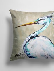 14 in x 14 in Outdoor Throw PillowBlue Heron Smitty's Brother Fabric Decorative Pillow