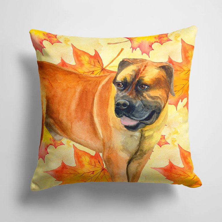 14 in x 14 in Outdoor Throw PillowBoerboel Mastiff Fall Fabric Decorative Pillow