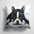 14 in x 14 in Outdoor Throw PillowBoston Terrier Jake Dog Tired Fabric Decorative Pillow