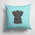 14 in x 14 in Outdoor Throw PillowCheckerboard Blue Black Labrador Fabric Decorative Pillow
