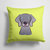 14 in x 14 in Outdoor Throw PillowCheckerboard Lime Green Weimaraner Fabric Decorative Pillow