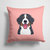 14 in x 14 in Outdoor Throw PillowCheckerboard Pink Bernese Mountain Dog Fabric Decorative Pillow