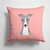 14 in x 14 in Outdoor Throw PillowCheckerboard Pink Italian Greyhound Fabric Decorative Pillow