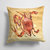 14 in x 14 in Outdoor Throw PillowCooked Crab Sandy Beach Fabric Decorative Pillow